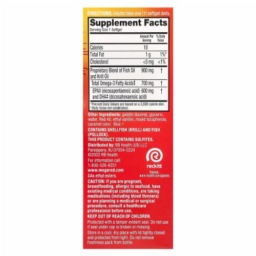 Schiff MegaRed® Advanced 4 In 1 Omega-3s Ultra Strength 900 mg - 40 Softgels Perspective: back