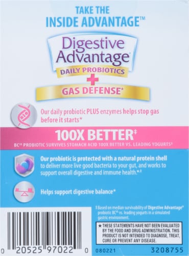 Schiff® Digestive Advantage® Fast Acting Enzymes & Daily Probiotic Capsules Perspective: back