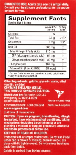 Schiff MegaRed Superior Omega-3 Krill Oil Softgels 500mg Perspective: back
