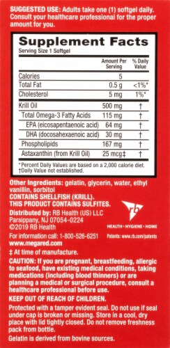 Schiff MegaRed Superior Omega-3 Krill Oil Softgels 500mg Perspective: back