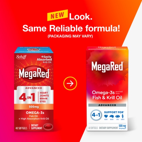 MegaRed Advanced 4in1 Omega-3s Softgels Perspective: back