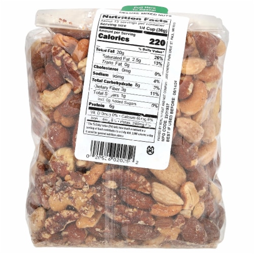 Bergin Fruit and Nut Company Deluxe Mixed Nuts - 16 oz (454 g) Perspective: back