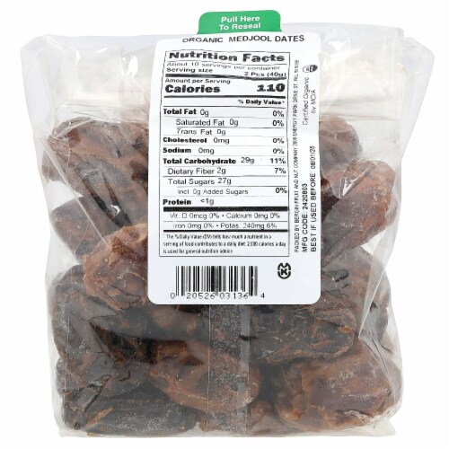 Bergin Fruit and Nut Company Organic Medjool Dates - 14 oz (397 g) Perspective: back