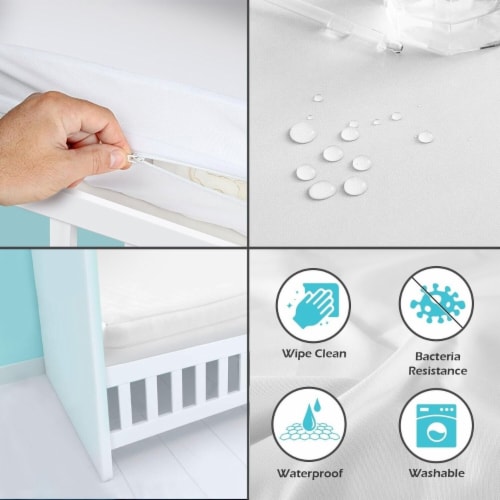 Bargain Hunters Vinyl Heavy Duty Water Resistant Mattress Protector 12 Inch Zip Encasement 12 12inch crib Foods Co