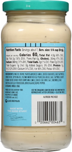 Newman's Own® Alfredo Pasta Sauce Perspective: back