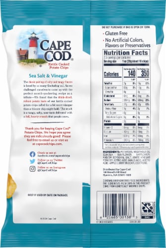 Cape Cod Sea Salt & Vinegar Kettle Cooked Potato Chips Perspective: back