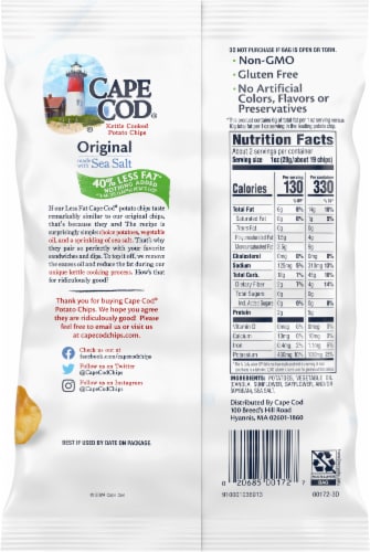 Cape Cod 40% Reduced Fat Original Kettle Cooked Potato Chips, 2.5 oz