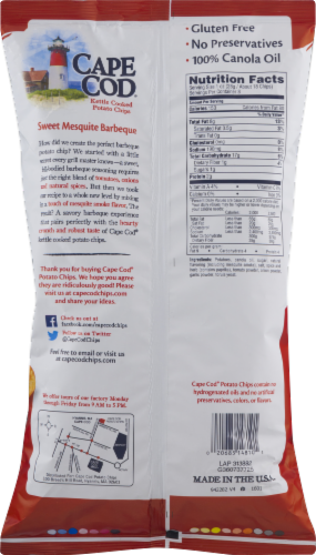 Cape Cod Sweet Mesquite Barbeque Kettle Cooked Potato Chips Perspective: back