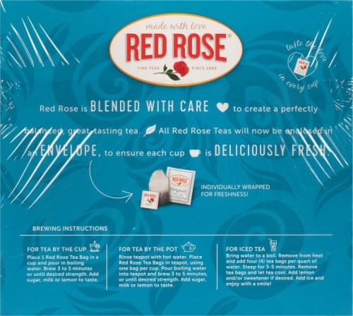 Red Rose Original Black Tea Bags Perspective: back