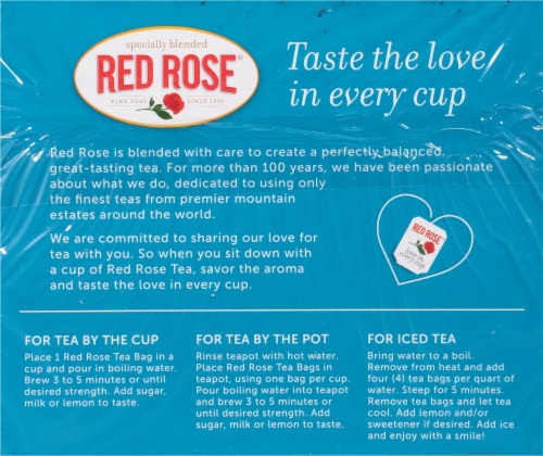 Red Rose® Black Tea Bags Perspective: back