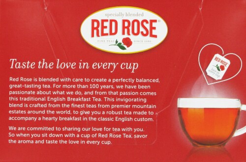 Red Rose English Breakfast Tea Single Serve Pods Perspective: back