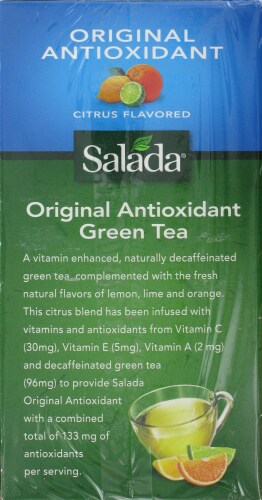 Salada® Citrus Flavored Green Tea Bags Perspective: back