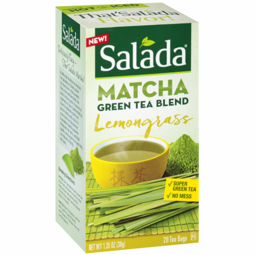 Salada Matcha Green Blend Lemongrass Tea Bags Perspective: back