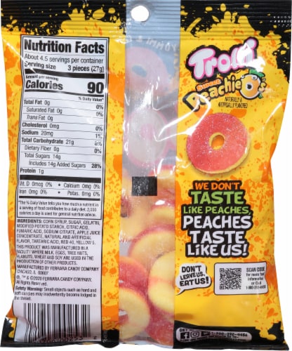 Trolli Sweet Peachie O's Candy Bag Perspective: back