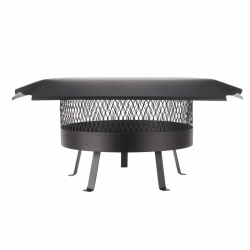 Draft King CBO818 Single Flue 18 In Round Chimney Cover, Black Galvanized Steel Perspective: back