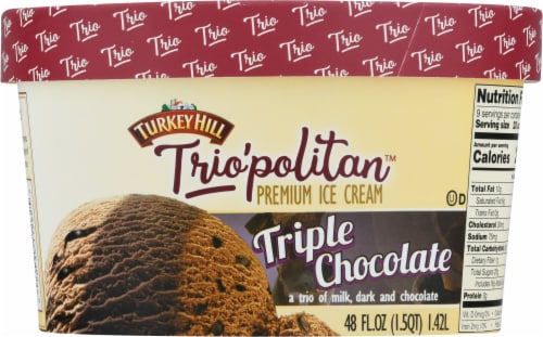 Turkey Hill® Trio'politan® Triple Chocolate Ice Cream Tub Perspective: back