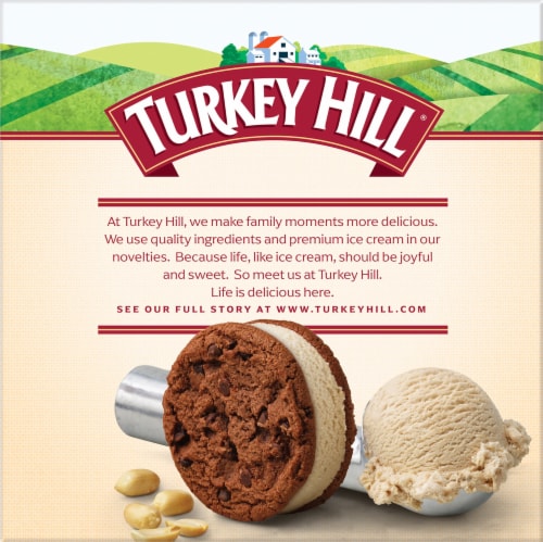 Turkey Hill® Peanut Butter & Double Chocolate Chip Ice Cream Cookie Sandwiches Perspective: back
