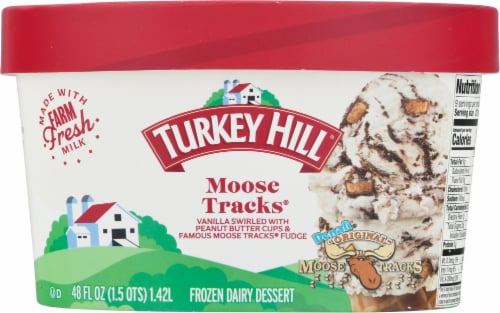 Turkey Hill® Moose Tracks® Frozen Dairy Dessert Tub Perspective: back