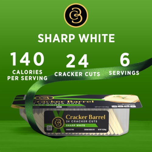 Cracker Barrel Cracker Cuts Sharp White Cheddar Cheese Slices Perspective: back