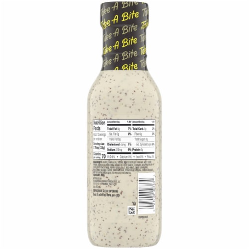 Bitten Creamy Lemon Poppy Seed Dressing with Real Fruit Perspective: back