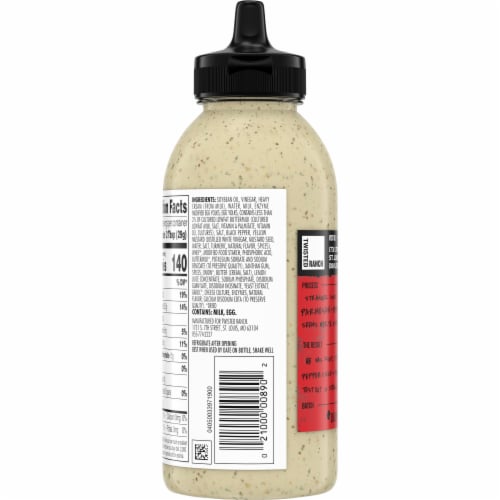 Twisted Ranch Black Peppered Parmesan Sauce & Dressing, Bottle Perspective: back