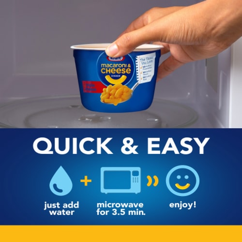 Kraft Triple Cheese Mac N Cheese Macaroni and Cheese Cups Easy Microwavable Dinner Perspective: back
