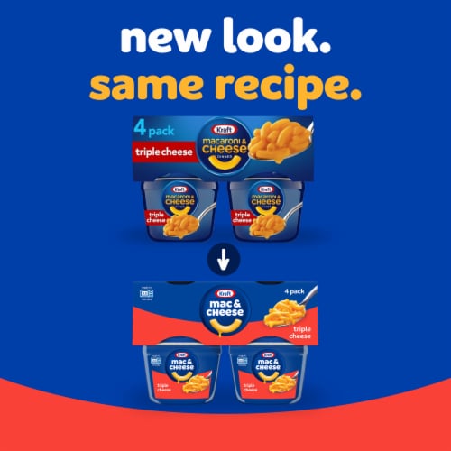 Kraft Triple Cheese Mac N Cheese Macaroni and Cheese Cups Dinner Perspective: back