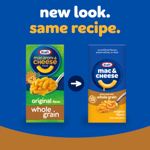 Kraft Original Mac N Cheese Macaroni and Cheese Dinner with Whole Grain Pasta Perspective: back
