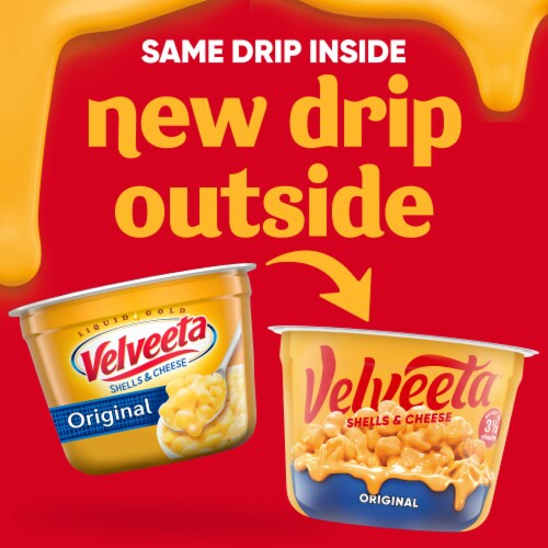 Velveeta Shells and Cheese Macaroni and Cheese Cups Easy Microwavable Dinner Perspective: back