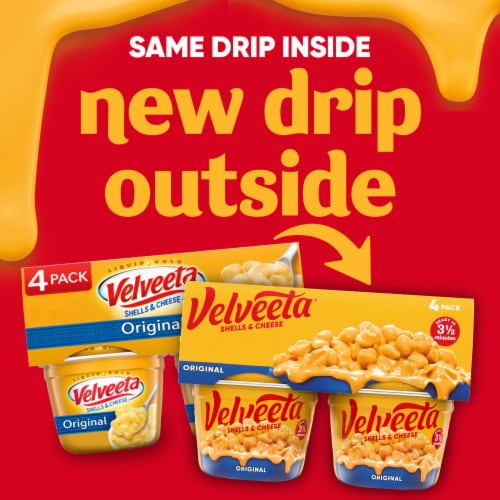 Velveeta Shells and Cheese Macaroni and Cheese Cups Easy Microwavable Dinner Perspective: back