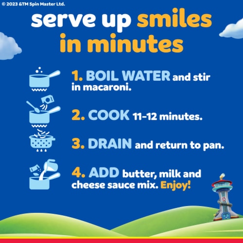 Kraft Mac N Cheese Macaroni and Cheese Dinner with Nickelodeon Paw Patrol Pasta Shapes Perspective: back