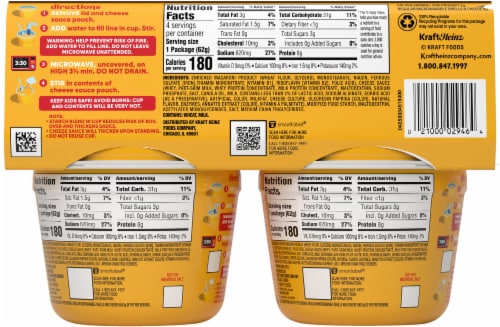 Velveeta Shells & Cheese Cups Perspective: back