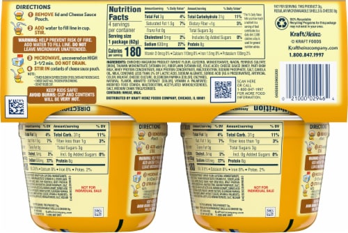 Velveeta Shells & Cheese Cups Perspective: back
