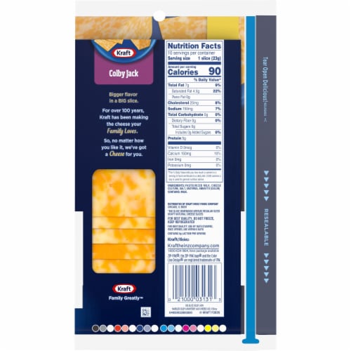Kraft Big Slice Colby Jack Marbled Cheese Slices Perspective: back