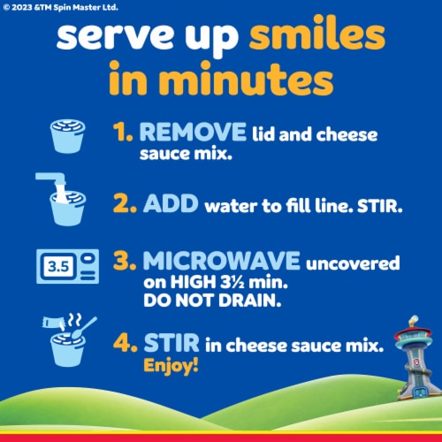 Kraft Mac N Cheese Macaroni and Cheese Cups with Paw Patrol Pasta Shapes Perspective: back