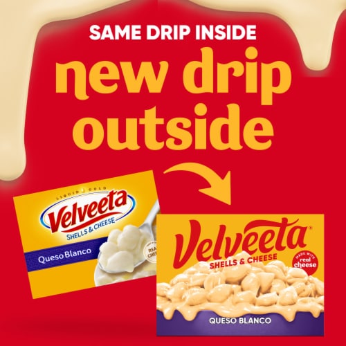 Velveeta Shells & Cheese Queso Blanco Shell Pasta & Cheese Sauce Perspective: back