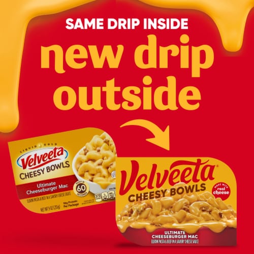 Velveeta Cheesy Ultimate Cheeseburger Mac with Savory Cheese Sauce Microwavable Meal Perspective: back