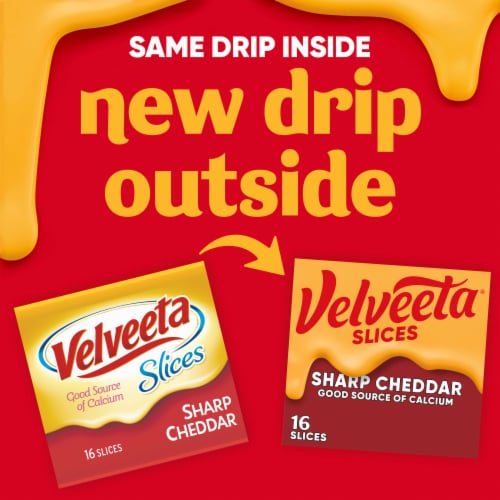 Velveeta Slices Sharp Cheddar Cheese, Pack Perspective: back