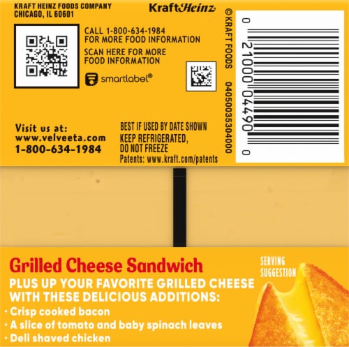 Velveeta Jalapeno Cheese Slices Perspective: back