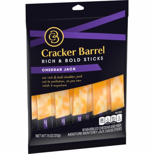 Cracker Barrel Rich & Bold Cheddar Jack Marbled Cheese Snacks Perspective: back