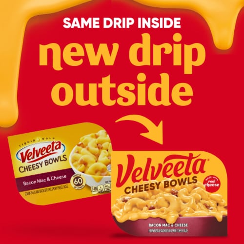 Velveeta Cheesy Bowls Bacon Mac & Cheese with Smoky Cheese Sauce Microwavable Meal Perspective: back
