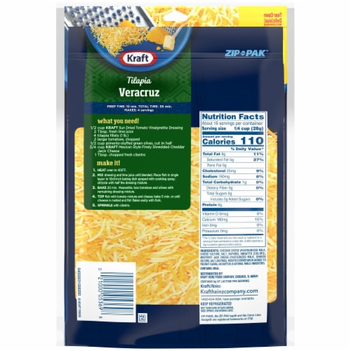 Kraft Mexican Style Cheddar Jack Shredded Cheese, 16 oz Bag Perspective: back