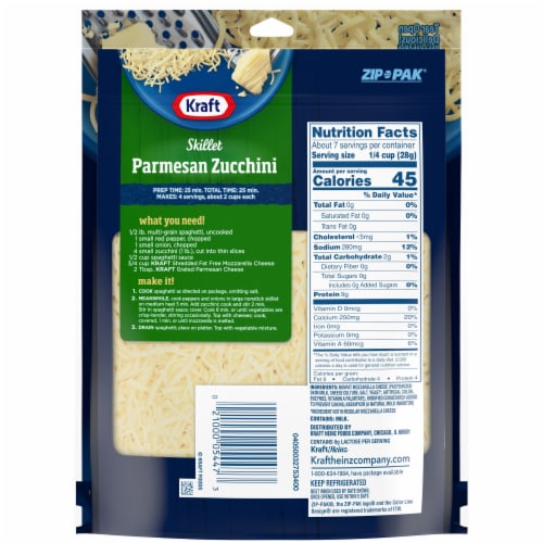 Kraft Mozzarella Fat Free Shredded Cheese Perspective: back