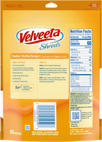 Velveeta Shreds Cheddar Cheese Perspective: back
