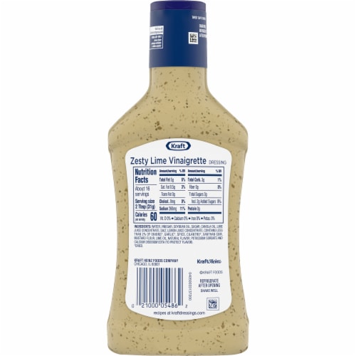 Kraft Zesty Lime Vinaigrette Salad Dressing Perspective: back