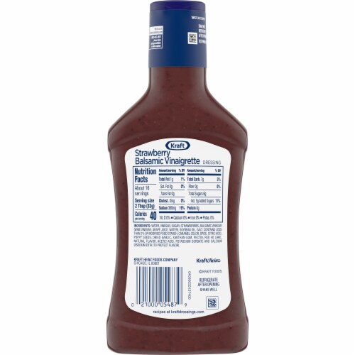 Kraft Strawberry Balsamic Vinaigrette Salad Dressing, Bottle Perspective: back