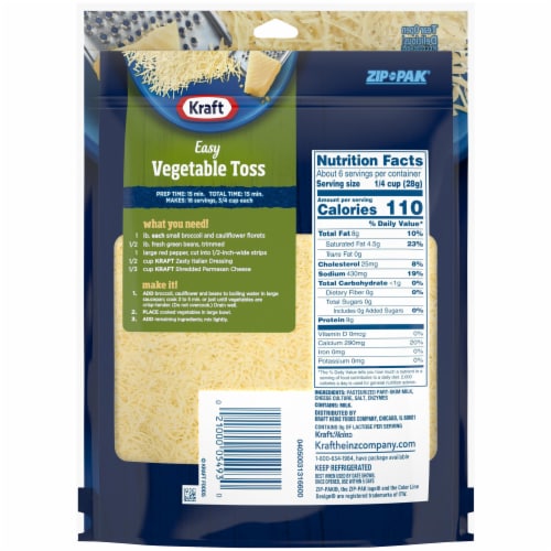 Kraft Parmesan Finely Shredded Cheese Perspective: back