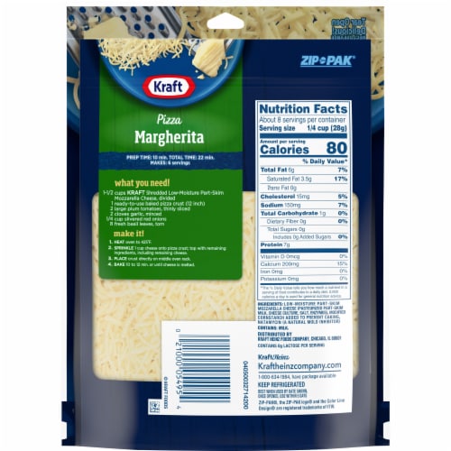 Kraft Mozzarella Shredded Cheese Perspective: back