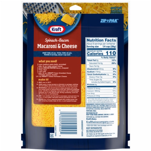 Kraft Sharp Cheddar Finely Shredded Cheese Perspective: back
