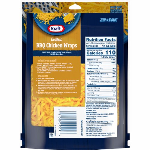 Kraft Mild Cheddar Shredded Cheese Perspective: back